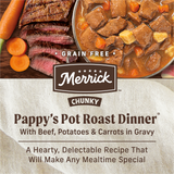 Merrick Grain Free Chunky Pappy's Pot Roast Dinner Canned Dog Food
