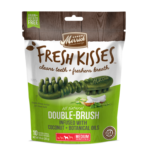Merrick Fresh Kisses Grain Free Coconut Oil and Botanicals Medium Dental Dog Treats