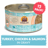 Weruva Classic Cat Stews! Stew's Clues with Turkey Chicken & Salmon in Gravy Canned Cat Food