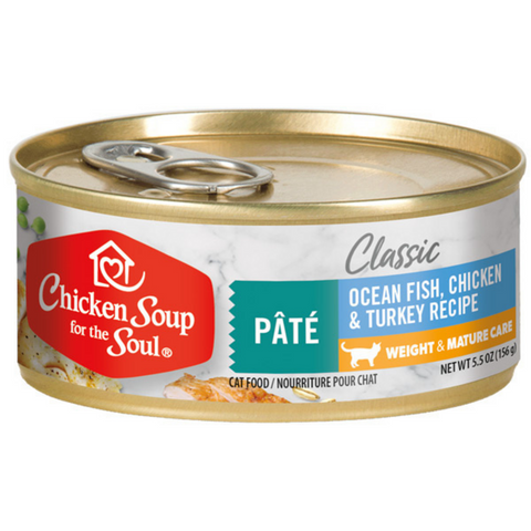 Chicken Soup For The Soul Weight & Mature Recipe with Ocean Fish, Chicken & Turkey Canned Cat Food