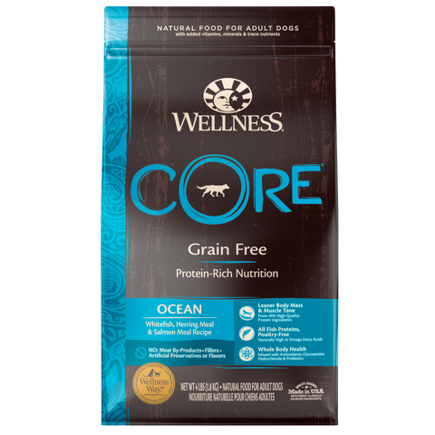 Wellness CORE Natural Grain Free Ocean Whitefish, Herring & Salmon Recipe Dry Dog Food