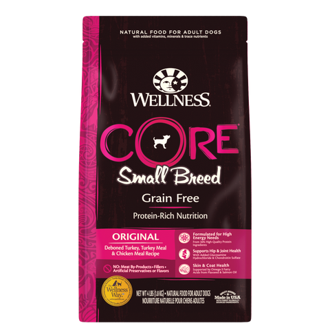 Wellness CORE Grain Free Natural Small Breed Health Turkey and Chicken Recipe Dry Dog Food