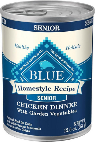 Blue Buffalo Homestyle Recipe Senior Chicken Dinner with Garden Vegetables Canned Dog Food