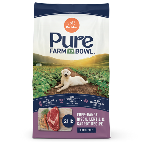 Canidae Pure Farm To Bowl Free-Range Bison, Lentil & Carrot Recipe Dog Food