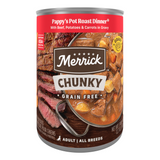 Merrick Chunky Grain Free Premium And Wholesome Canned Dog Food, Real Meat Pappys Pot Roast Dinner In Gravy