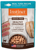 Instinct Healthy Cravings Grain Free Tender Tuna Recipe Meal Topper Pouches for Cats