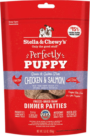 Stella & Chewy's Perfectly Puppy Freeze Dried Raw Chicken and Salmon Dinner Patties Grain Free Dog Food