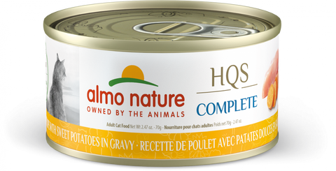 Almo Nature HQS Complete Cat Grain Free Chicken with Sweet Potatoes In Gravy Canned Cat Food