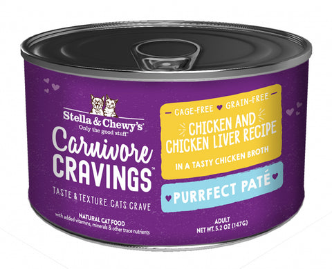 Stella & Chewy's Carnivore Cravings Purrfect Pate Chicken & Chicken Liver Pate Recipe in Broth Wet Cat Food