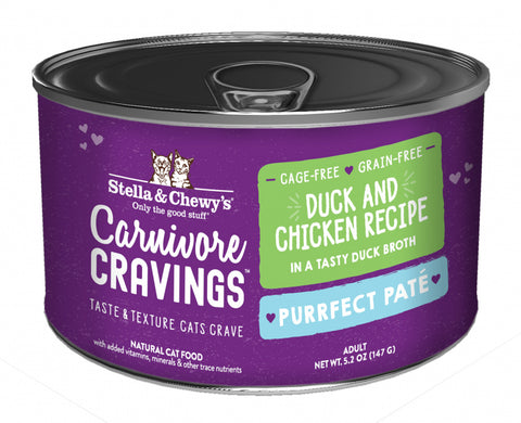 Stella & Chewy's Carnivore Cravings Purrfect Pate Duck & Chicken Pate Recipe in Broth Wet Cat Food